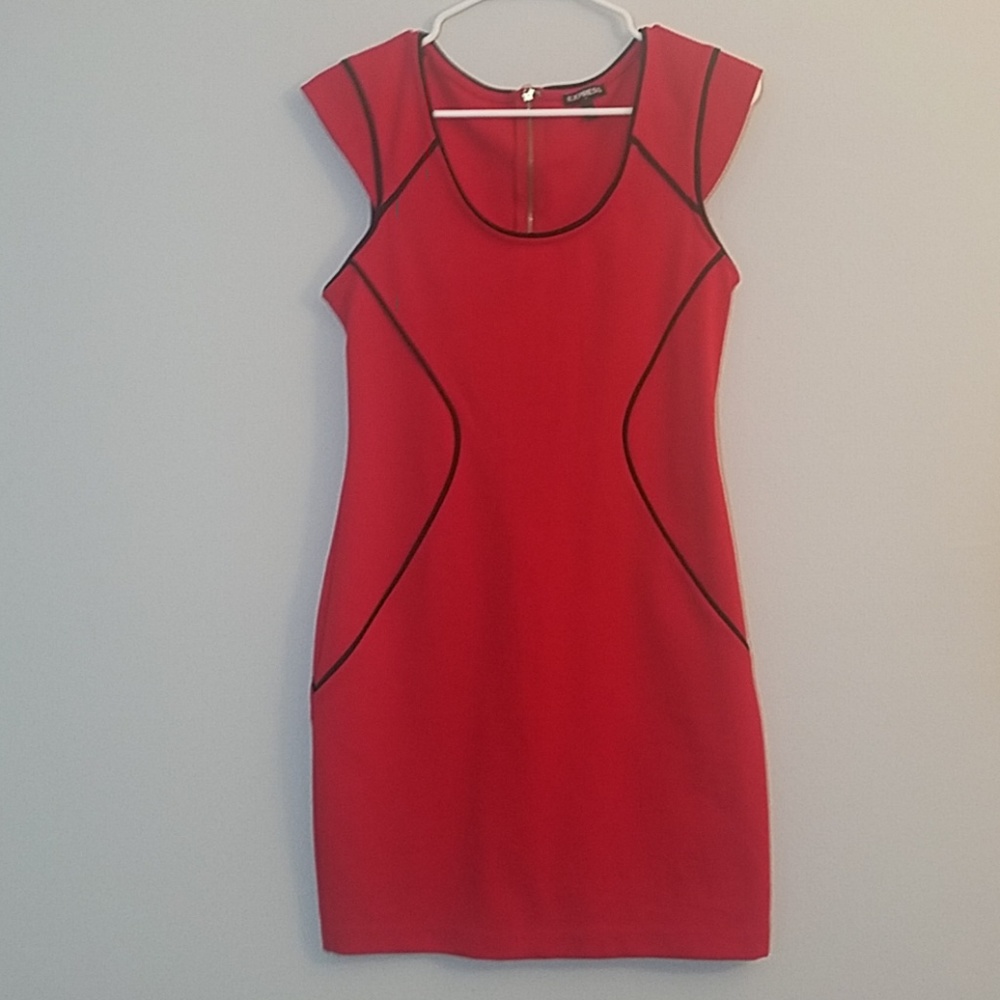 Red and black Express dress